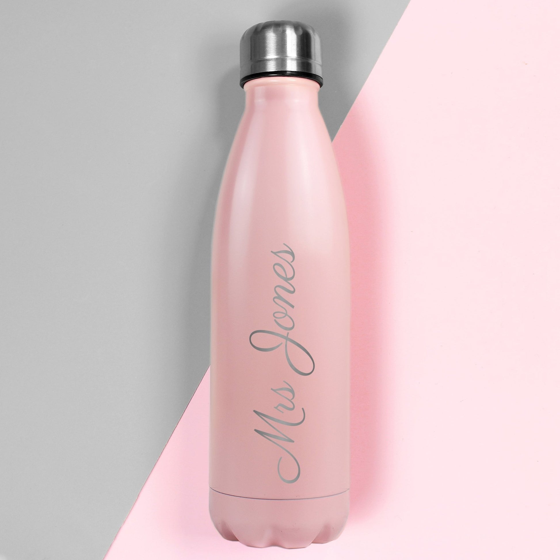 Personalised Pink Metal Insulated Drinks Bottle | Inspired Creative Gifts