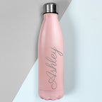 Personalised Pink Metal Insulated Drinks Bottle | Inspired Creative Gifts | UK Supplier