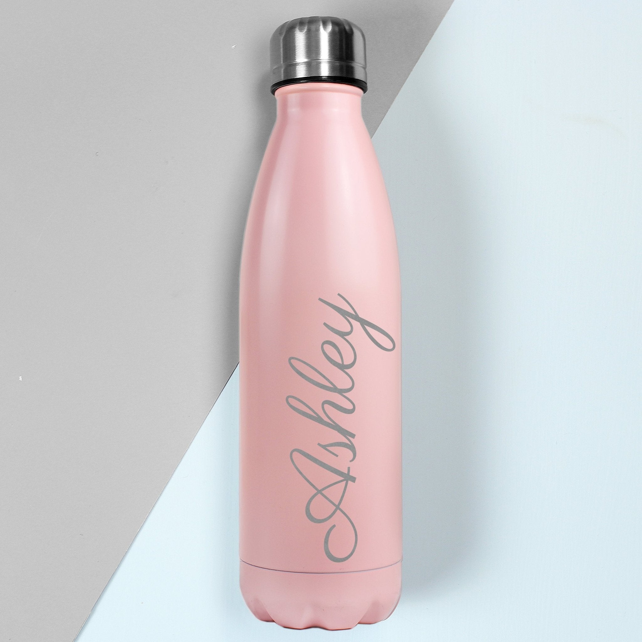 Personalised Pink Metal Insulated Drinks Bottle | Inspired Creative Gifts | UK Supplier