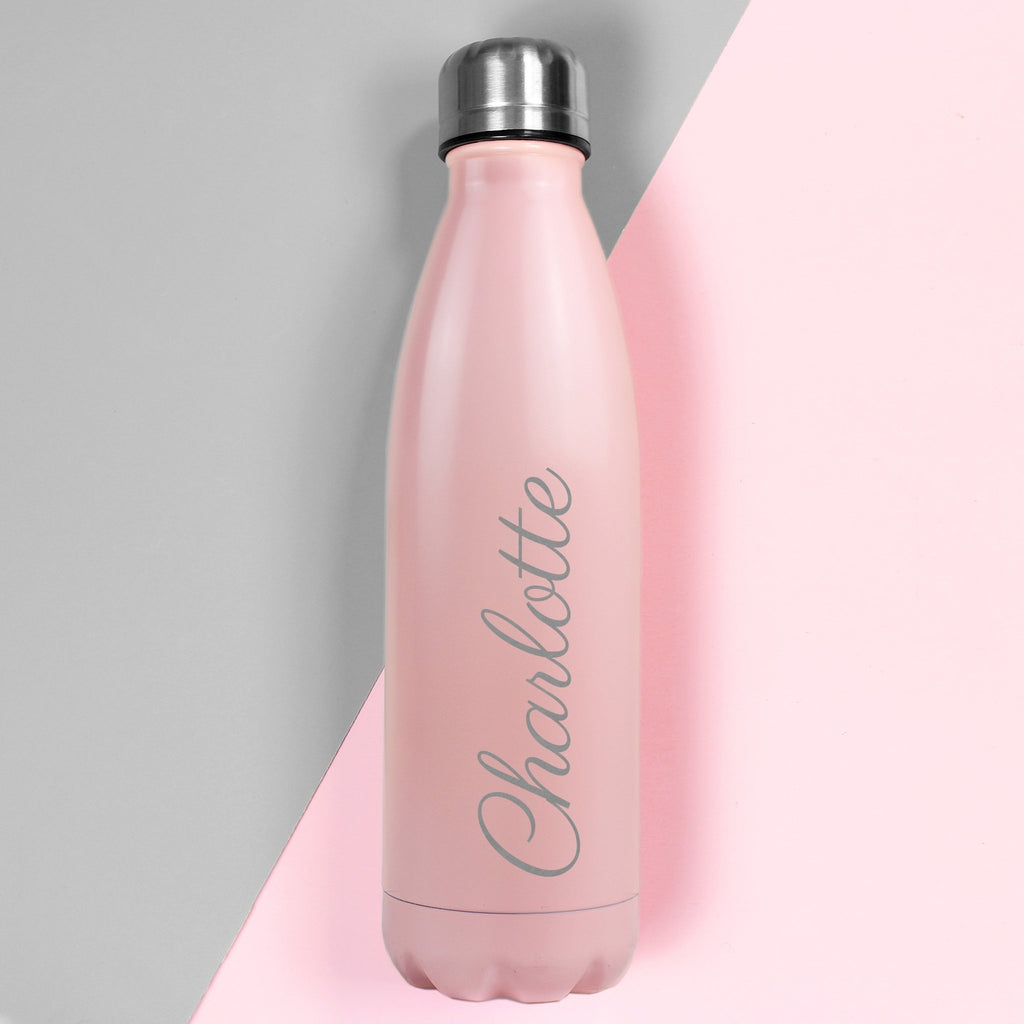 Personalised Pink Metal Insulated Drinks Bottle | Inspired Creative Gifts
