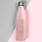 Personalised Pink Metal Insulated Drinks Bottle | Inspired Creative Gifts | UK Supplier