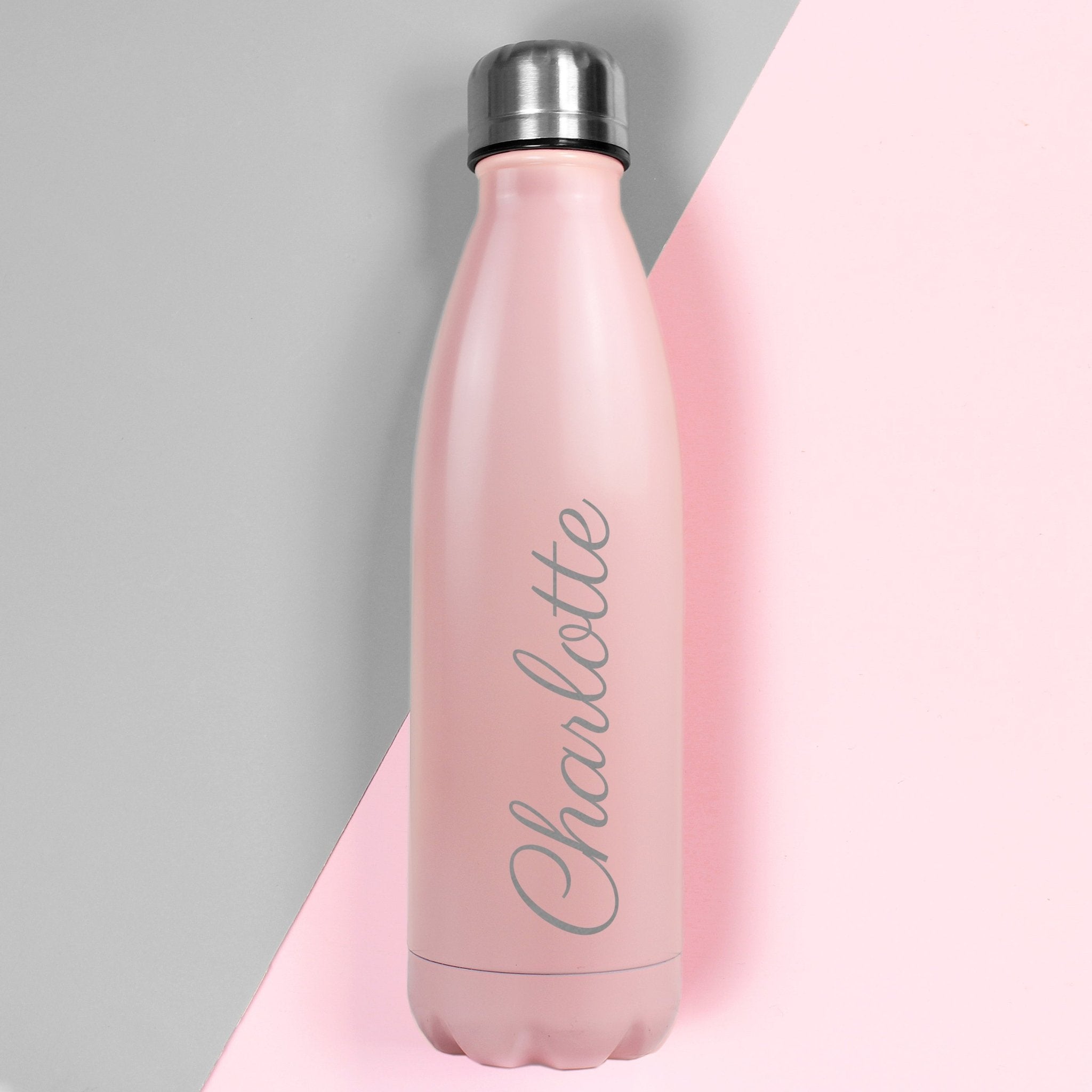 Personalised Pink Metal Insulated Drinks Bottle | Inspired Creative Gifts | UK Supplier