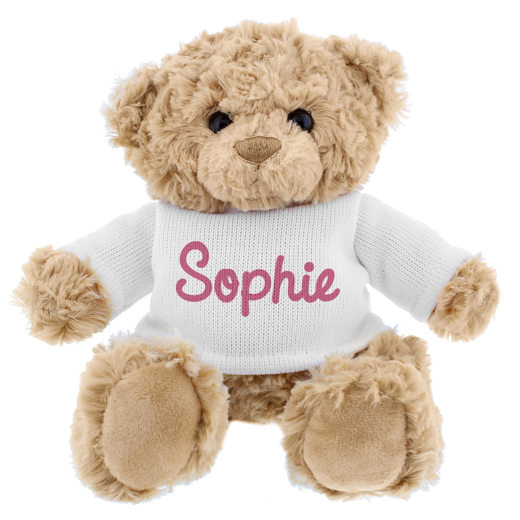 Personalised Pink Name Only Teddy Bear | Inspired Creative Gifts | UK Supplier