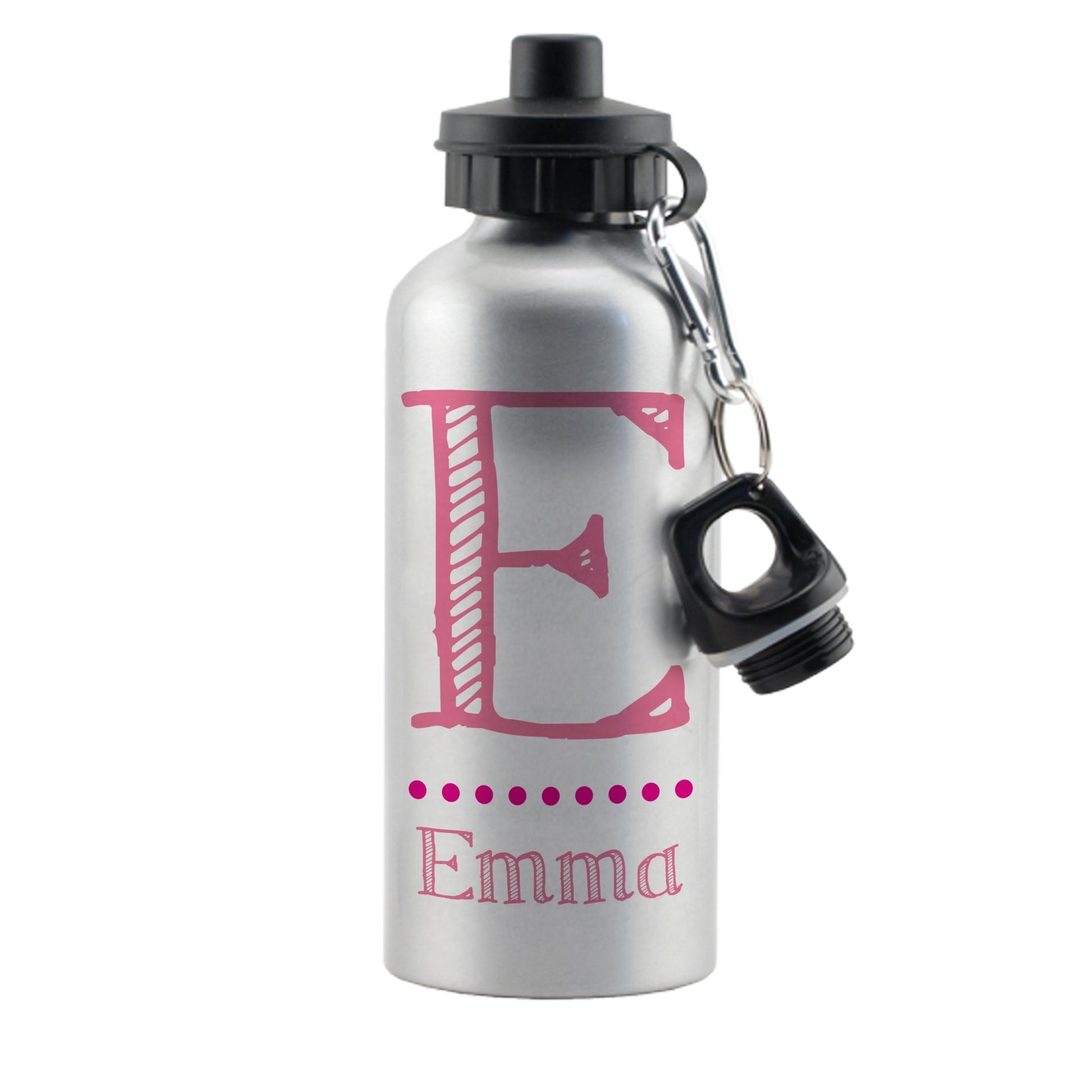 Personalised Pink Name Silver Drinks Bottle | Inspired Creative Gifts
