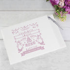 Personalised Pink Papercut Style Hardback Guest Book & Pen | Inspired Creative Gifts | UK Supplier