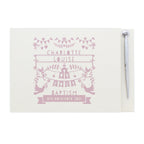 Personalised Pink Papercut Style Hardback Guest Book & Pen | Inspired Creative Gifts | UK Supplier
