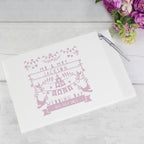 Personalised Pink Papercut Style Hardback Guest Book & Pen | Inspired Creative Gifts | UK Supplier
