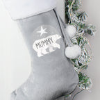 Personalised Polar Bear Luxury Silver Grey Stocking | Inspired Creative Gifts | UK Supplier