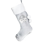 Personalised Polar Bear Luxury Silver Grey Stocking | Inspired Creative Gifts | UK Supplier