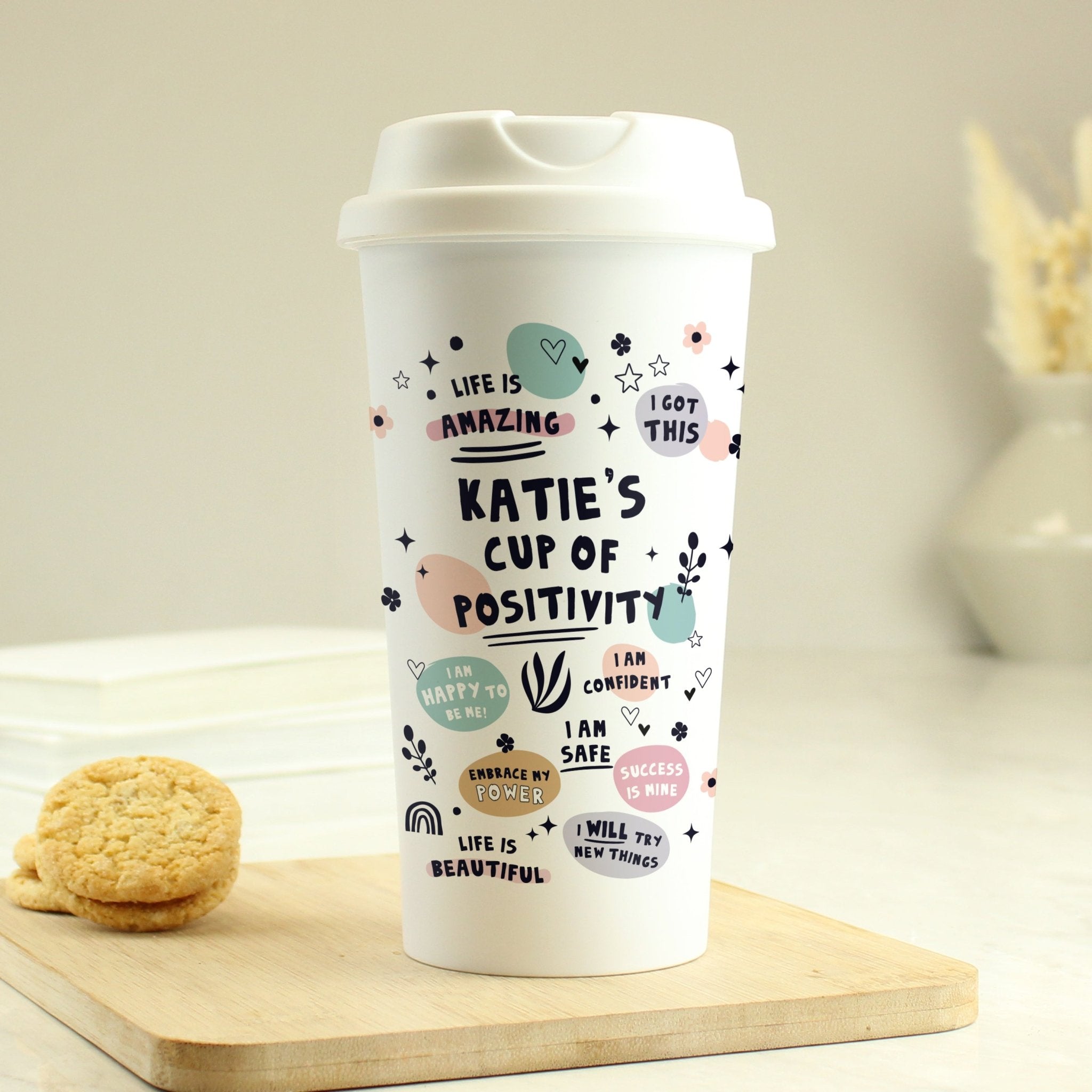 Personalised Positive Affirmations Travel Mug | Inspired Creative Gifts | UK Supplier