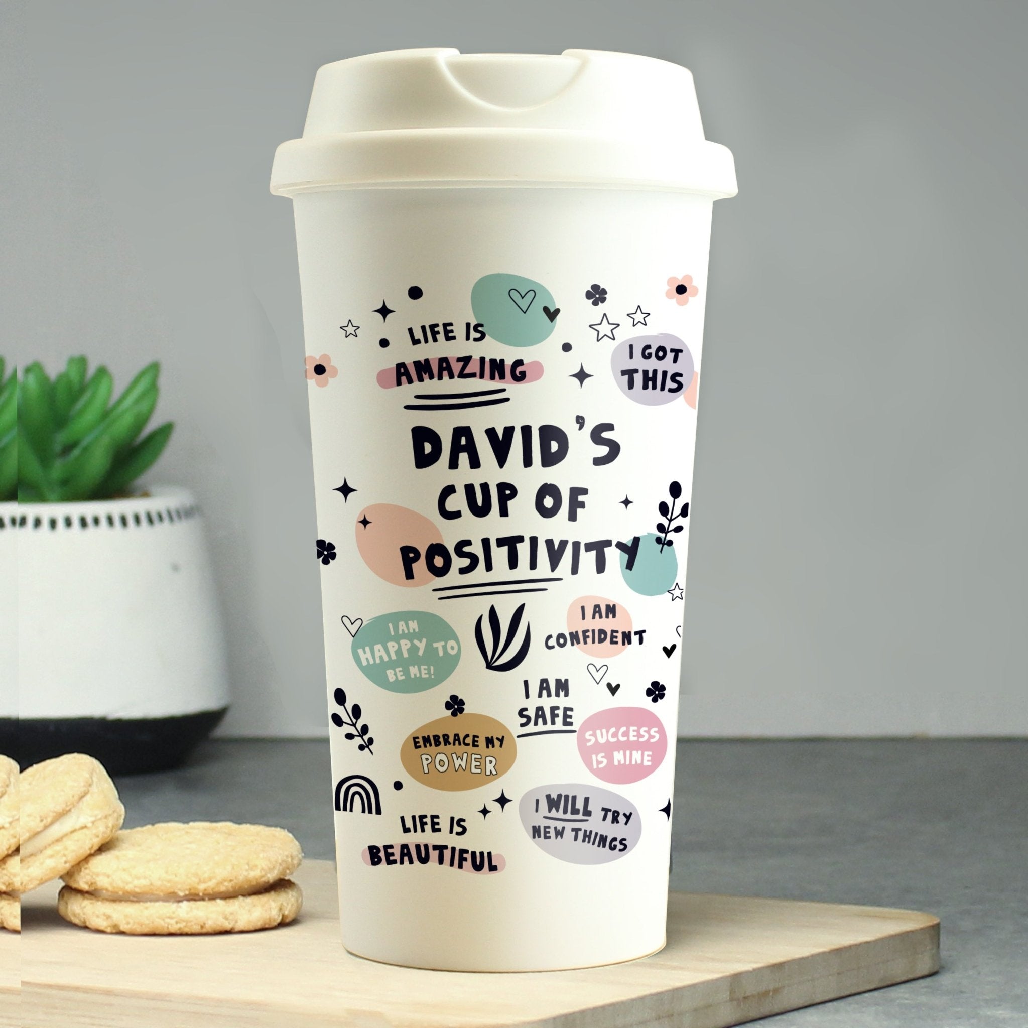 Personalised Positive Affirmations Travel Mug | Inspired Creative Gifts | UK Supplier