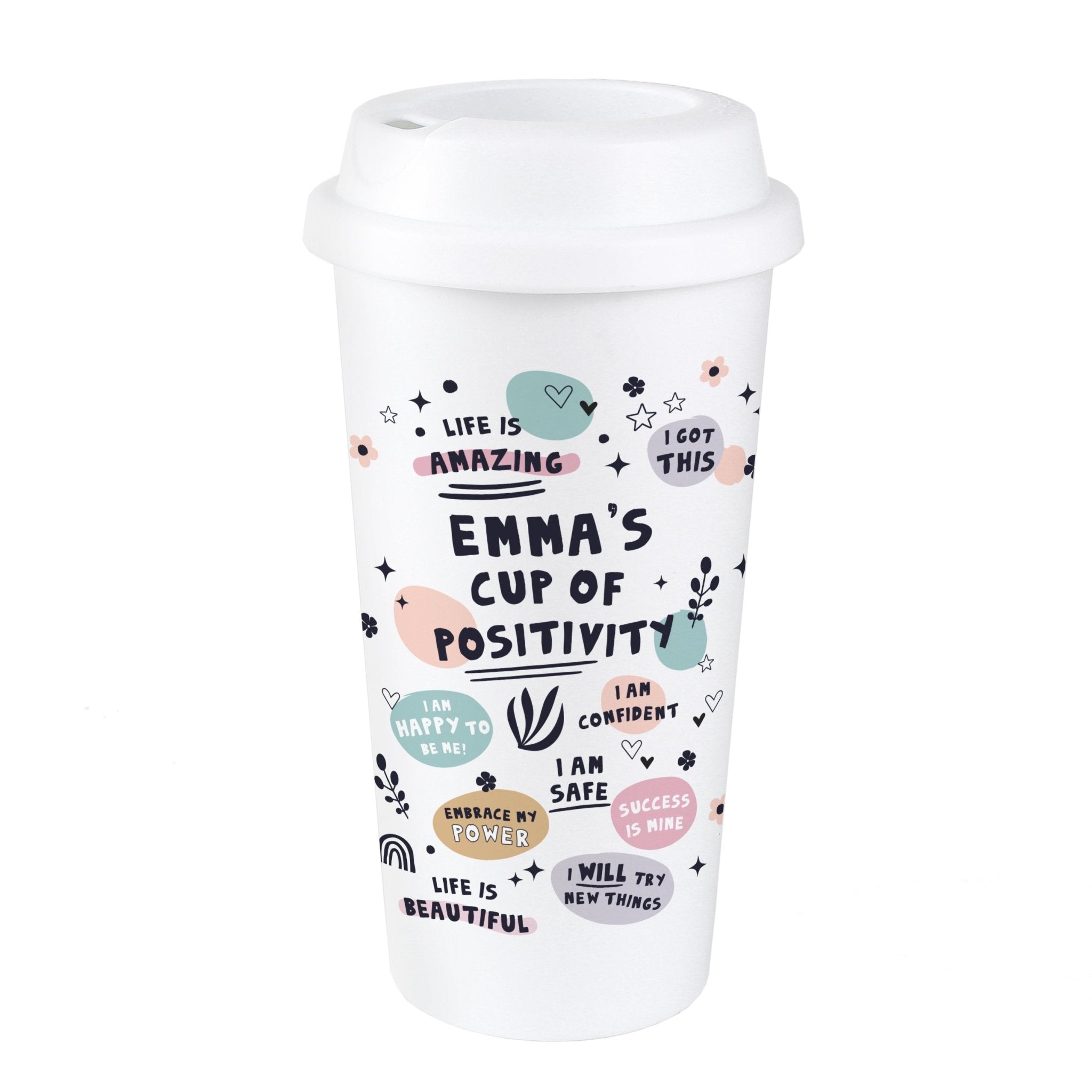 Personalised Positive Affirmations Travel Mug | Inspired Creative Gifts | UK Supplier