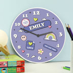 Personalised Positive Vibes Wooden Childrens Clock | Inspired Creative Gifts | UK Supplier