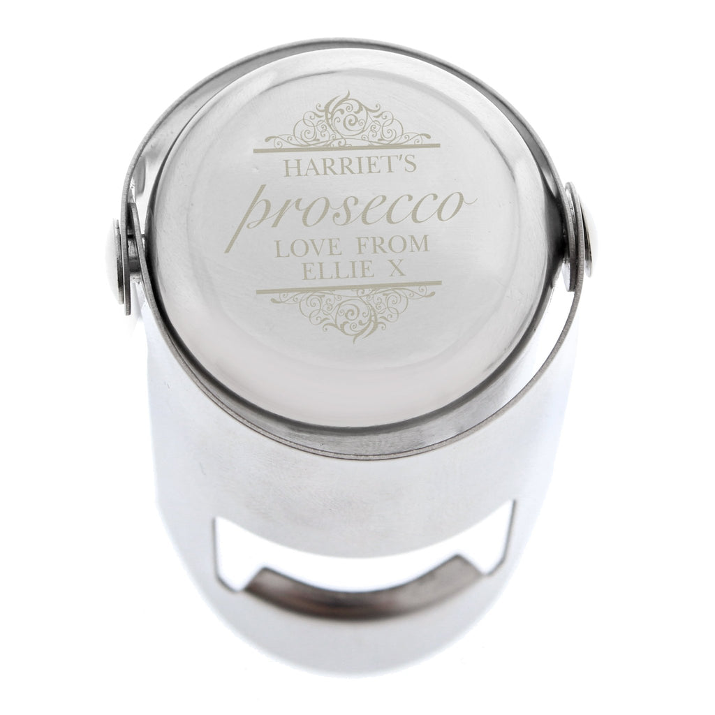 Personalised Prosecco Bottle Stopper | Inspired Creative Gifts | UK Supplier
