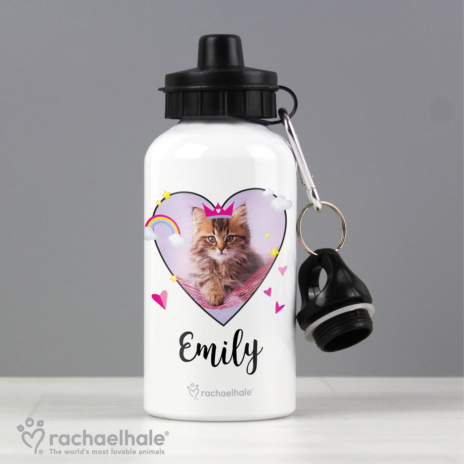 Personalised Rachael Hale Cute Cat Drinks Bottle | Inspired Creative Gifts | UK Supplier