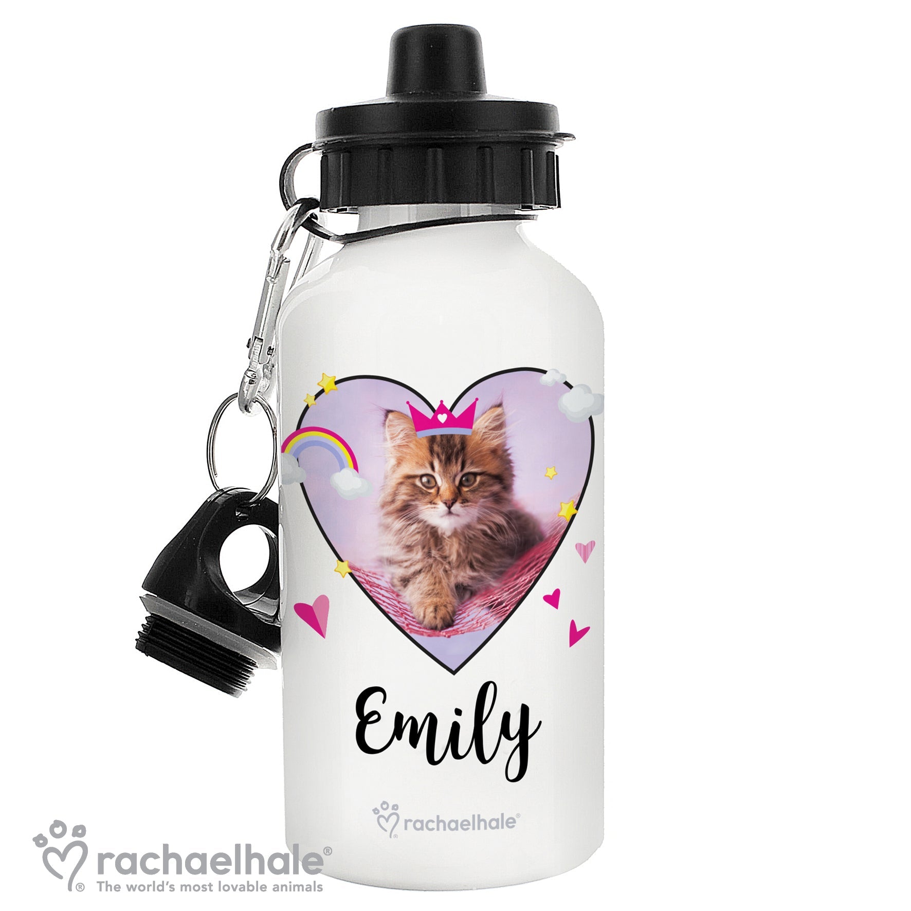 Personalised Rachael Hale Cute Cat Drinks Bottle | Inspired Creative Gifts | UK Supplier