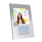 Personalised Rainbow 4x4 Glitter Glass Photo Frame | Inspired Creative Gifts | UK Supplier