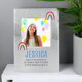 Personalised Rainbow 4x4 Glitter Glass Photo Frame | Inspired Creative Gifts | UK Supplier