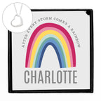 Personalised Rainbow Sentiment Silver Tone Necklace and Box | Inspired Creative Gifts | UK Supplier