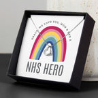 Personalised Rainbow Sentiment Silver Tone Necklace and Box | Inspired Creative Gifts | UK Supplier
