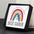 Personalised Rainbow Sentiment Silver Tone Necklace and Box | Inspired Creative Gifts | UK Supplier