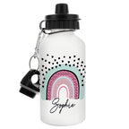 Personalised Rainbow White Drinks Bottle | Inspired Creative Gifts | UK Supplier