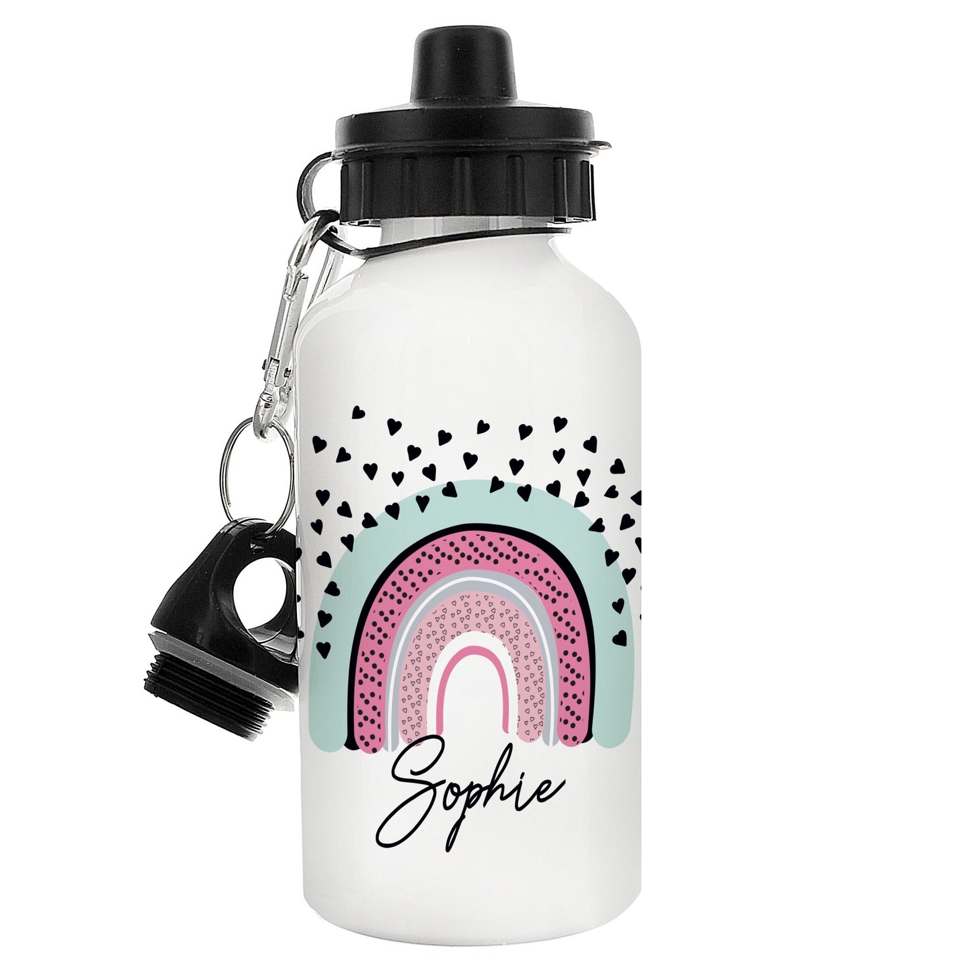 Personalised Rainbow White Drinks Bottle | Inspired Creative Gifts
