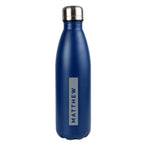 Personalised Rectangle Navy Metal Insulated Drinks Bottle | Inspired Creative Gifts | UK Supplier