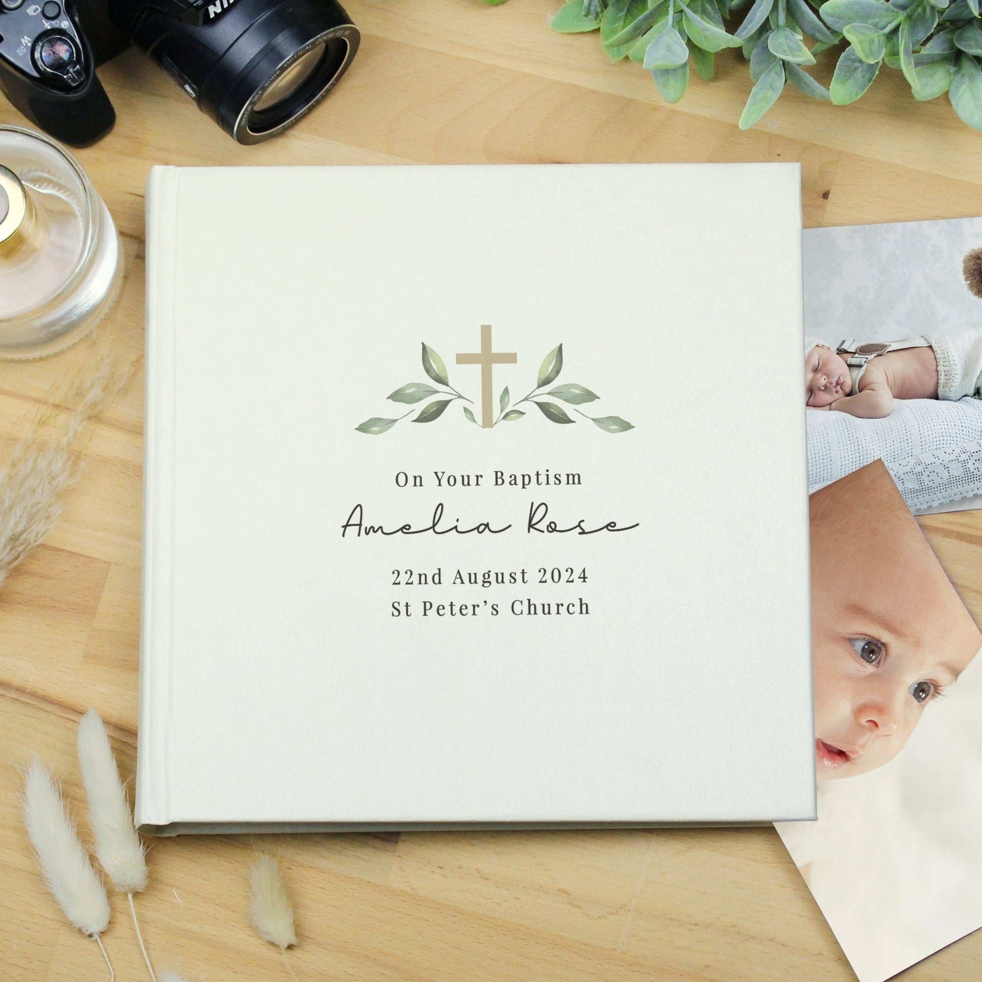Personalised Religious Cross Square Photo Album | Inspired Creative Gifts | UK Supplier
