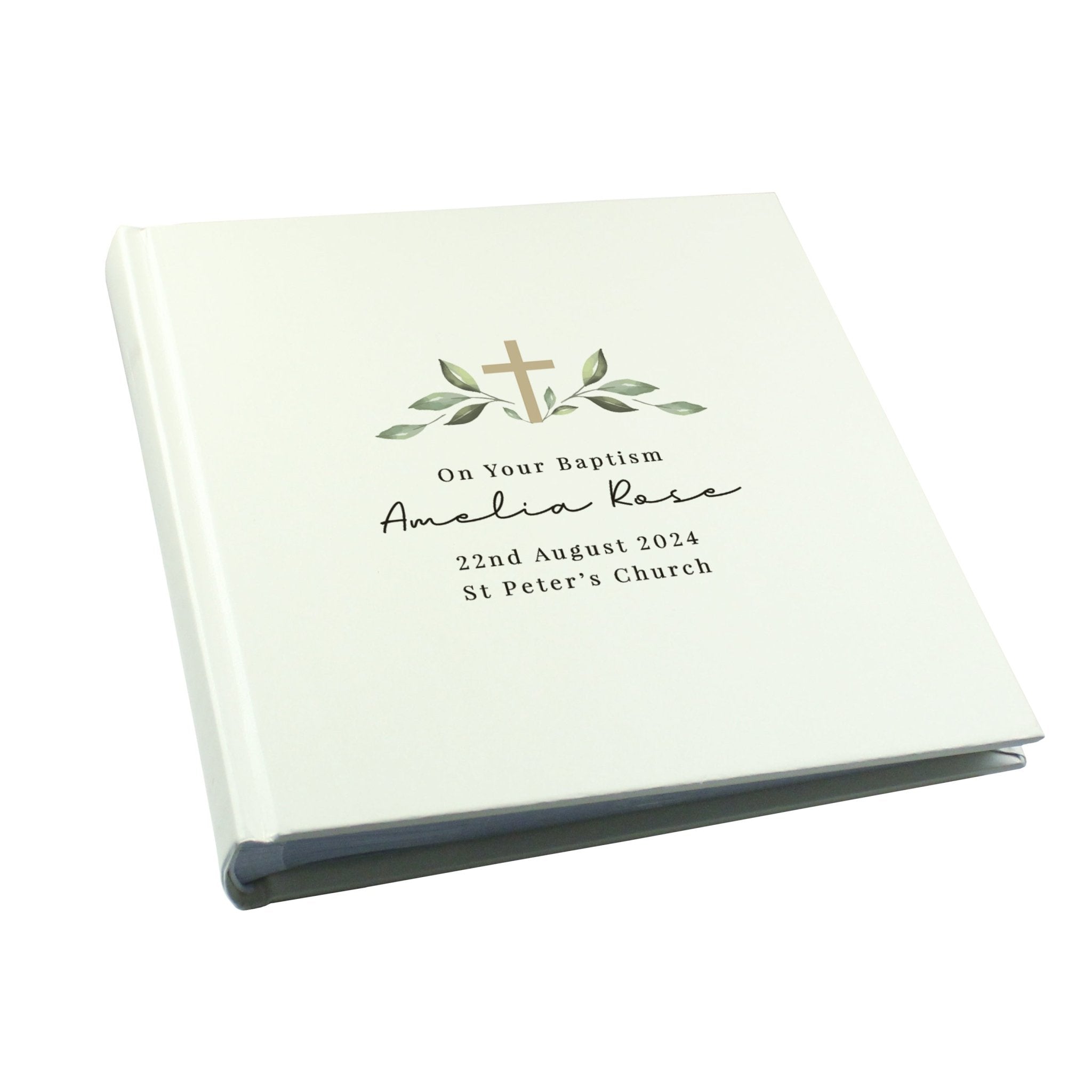Personalised Religious Cross Square Photo Album | Inspired Creative Gifts | UK Supplier