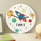 Personalised Rocket in Space Large Wooden Clock | Inspired Creative Gifts | UK Supplier