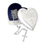 Personalised Rosary Beads and Cross Heart Trinket Box | Inspired Creative Gifts | UK Supplier