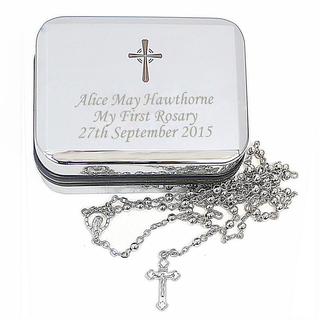Personalised Rosary Beads and Cross Trinket Box | Inspired Creative Gifts