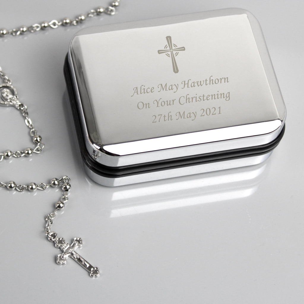 Personalised Rosary Beads and Cross Trinket Box | Inspired Creative Gifts