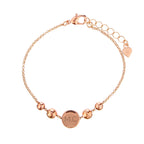 Personalised Rose Gold Tone Initials Disc Bracelet | Inspired Creative Gifts | UK Supplier