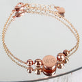 Personalised Rose Gold Tone Initials Disc Bracelet | Inspired Creative Gifts | UK Supplier