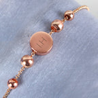 Personalised Rose Gold Tone Initials Disc Bracelet | Inspired Creative Gifts | UK Supplier