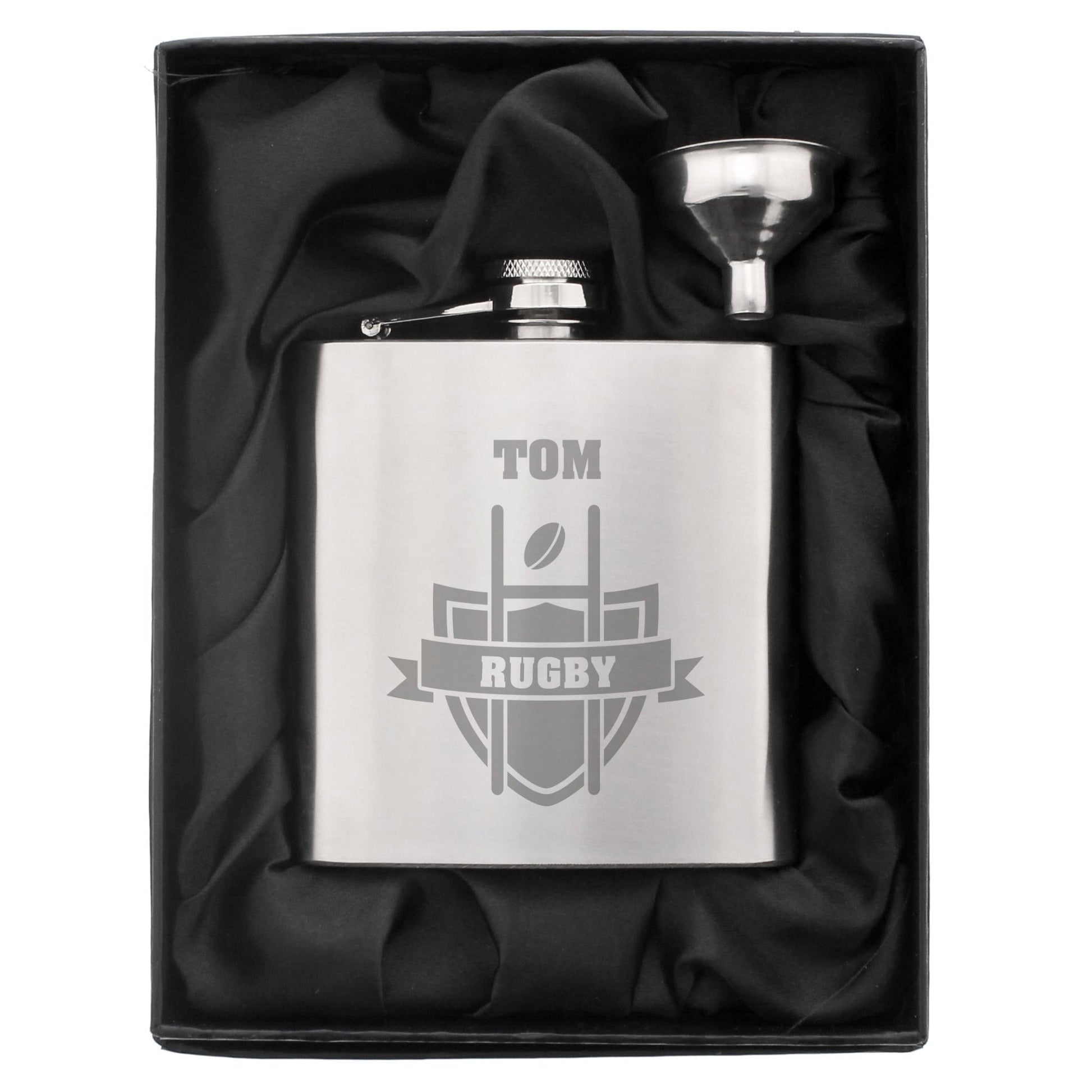 Personalised Rugby Hip Flask | Inspired Creative Gifts | UK Supplier