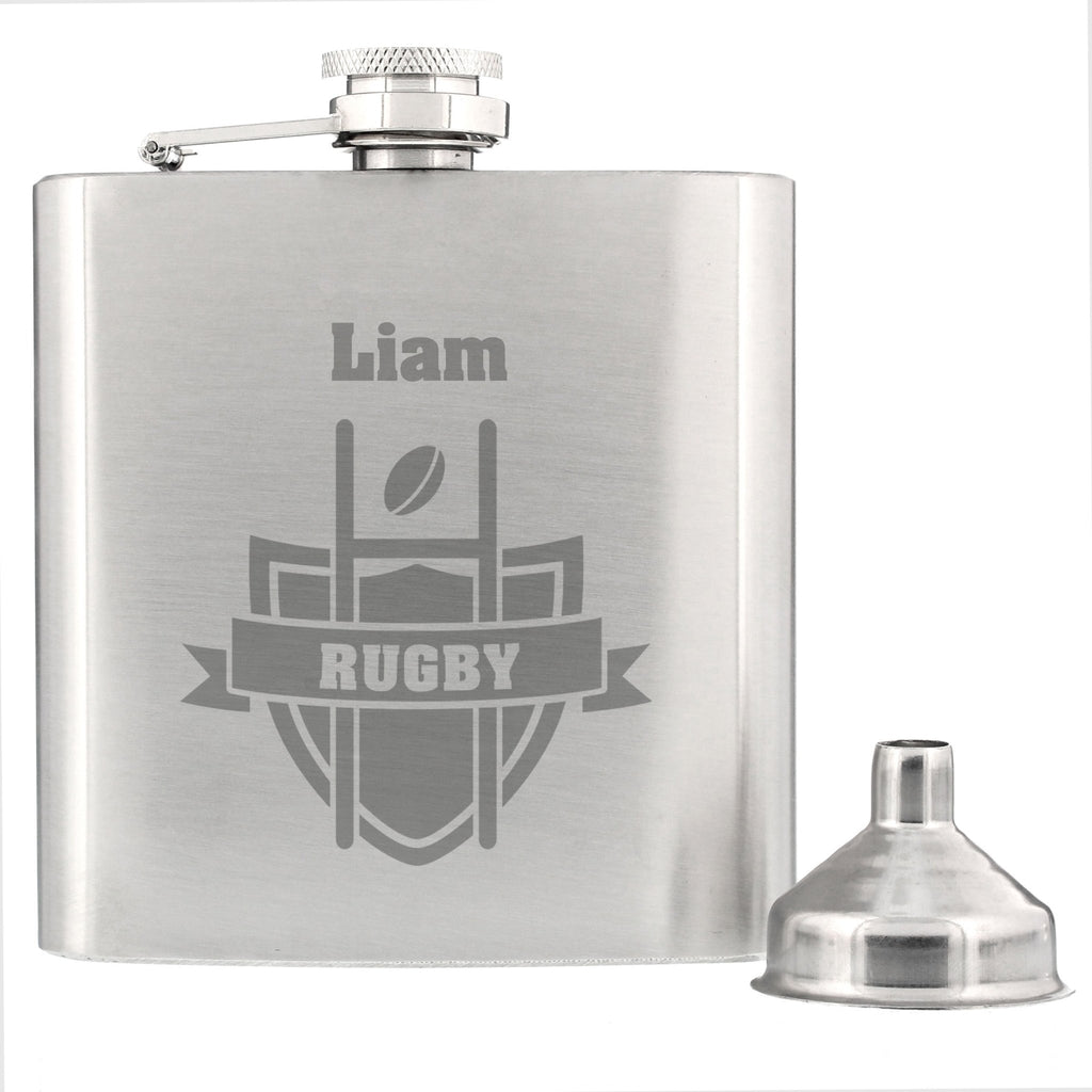 Personalised Rugby Hip Flask | Inspired Creative Gifts | UK Supplier