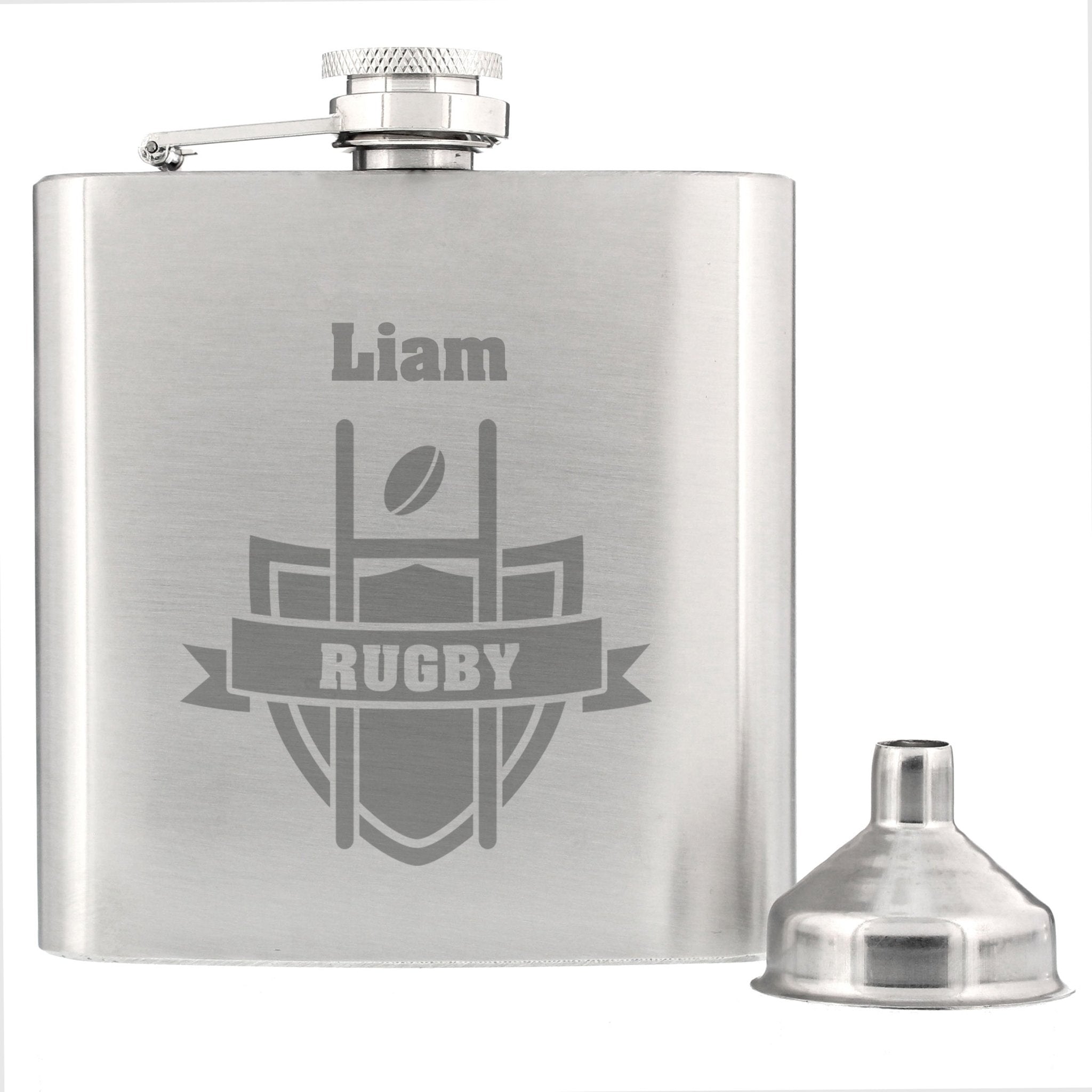 Personalised Rugby Hip Flask | Inspired Creative Gifts | UK Supplier