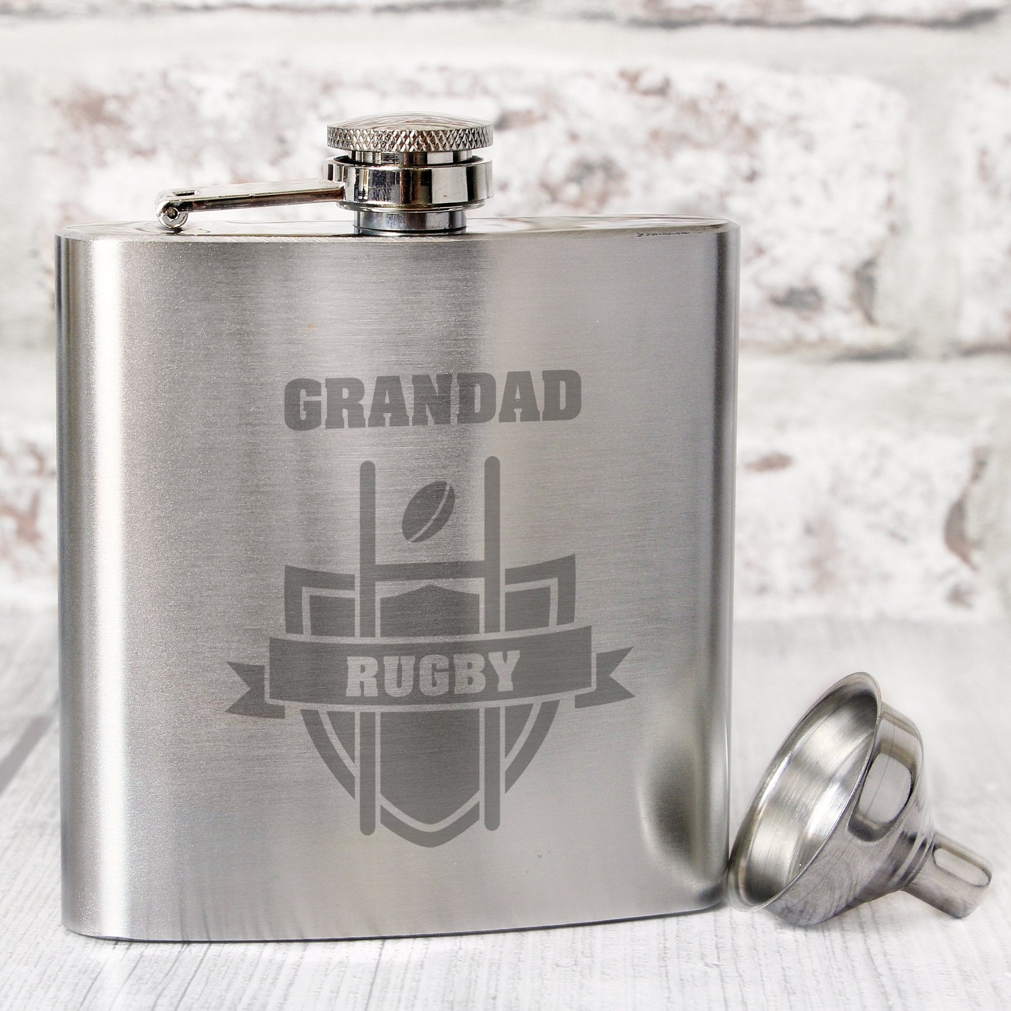 Personalised Rugby Hip Flask | Inspired Creative Gifts | UK Supplier
