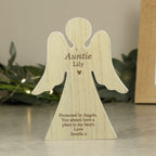 Personalised Rustic Wooden Angel Decoration | Inspired Creative Gifts | UK Supplier