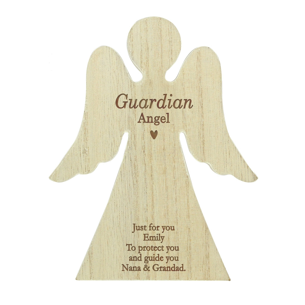 Personalised Rustic Wooden Angel Decoration | Inspired Creative Gifts