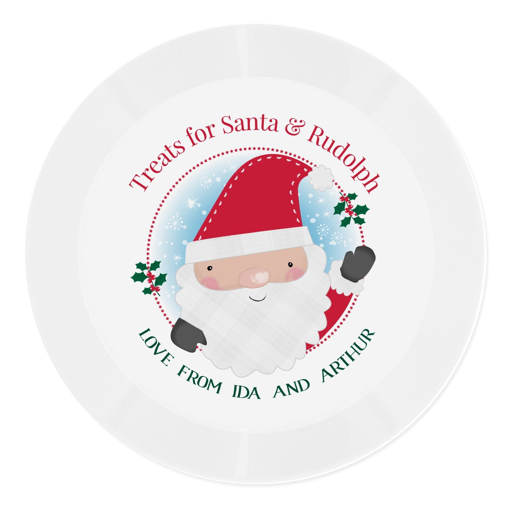 Personalised Santa Christmas Eve Mince Pie Plastic Plate | Inspired Creative Gifts | UK Supplier