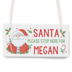 Personalised Santa Stop Here Wooden Sign | Inspired Creative Gifts | UK Supplier