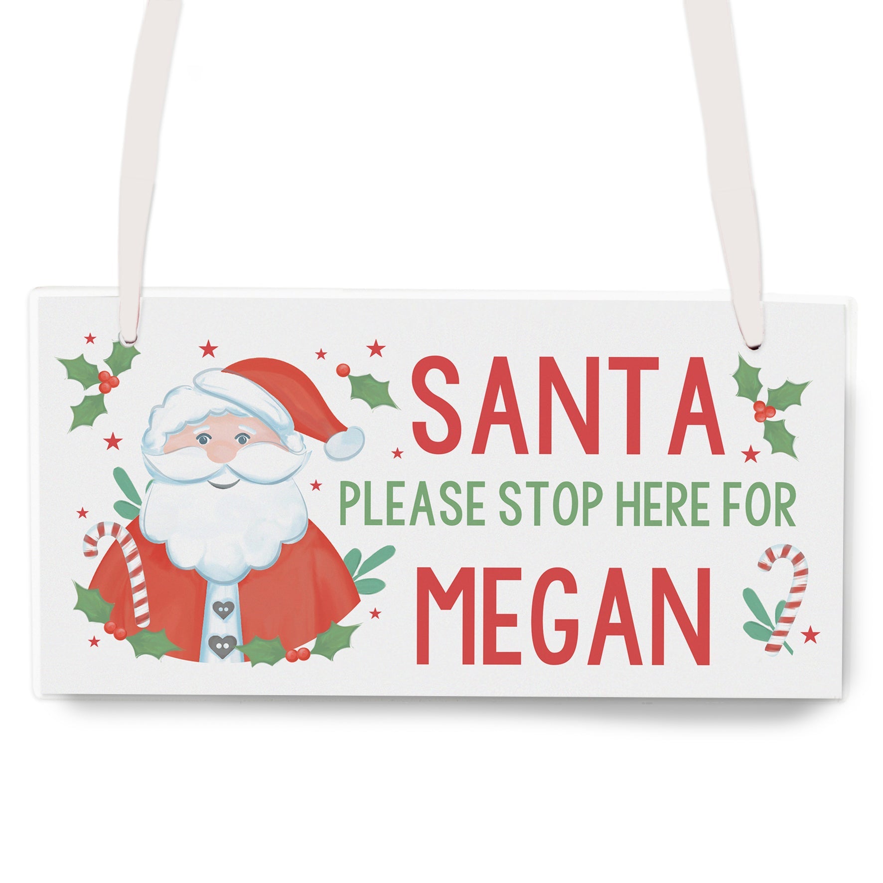 Personalised Santa Stop Here Wooden Sign | Inspired Creative Gifts | UK Supplier