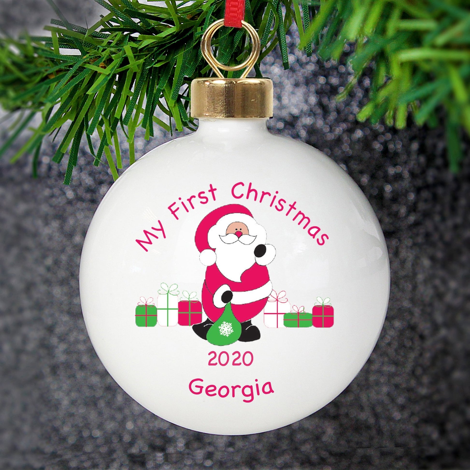 Personalised Santa with Presents Bauble | Inspired Creative Gifts | UK Supplier