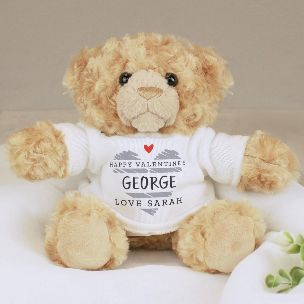 Personalised Scribble Heart Teddy Bear | Valentines Day | Birthday | Anniversary | Inspired Creative Gifts | UK Supplier