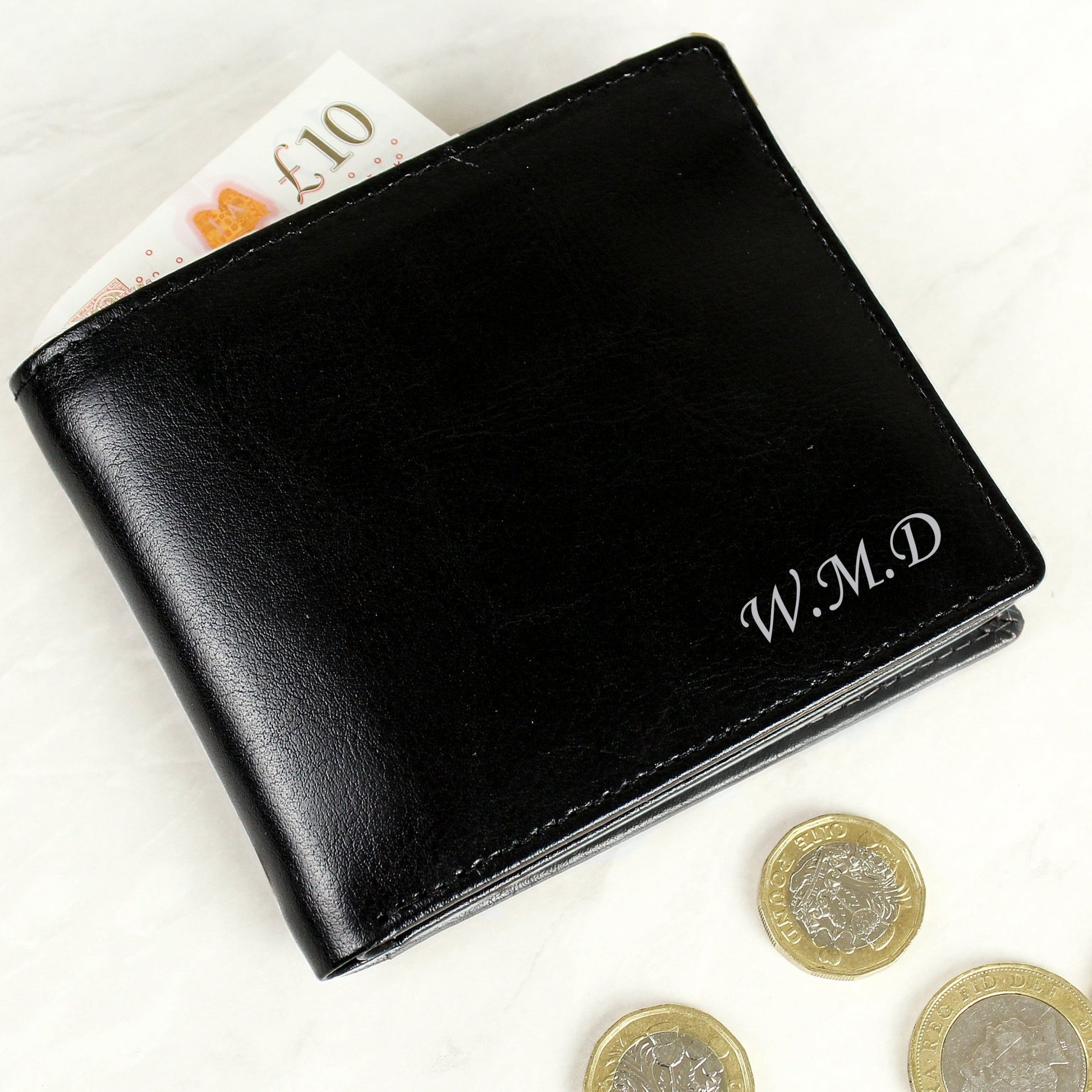 Personalised Script Font Leather Wallet | Inspired Creative Gifts | UK Supplier