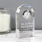 Personalised Scroll Design Crystal Clock | Inspired Creative Gifts | UK Supplier